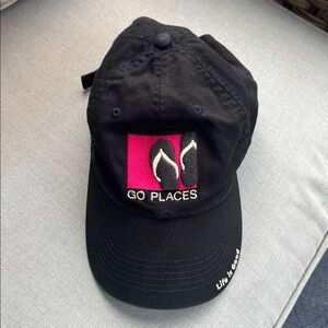 Life is Good - Go Places Black Flip Flops Adjustable Baseball Hat Cap